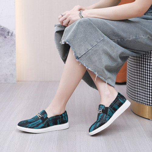 马毛真皮摇摇底单鞋舒适乐福鞋