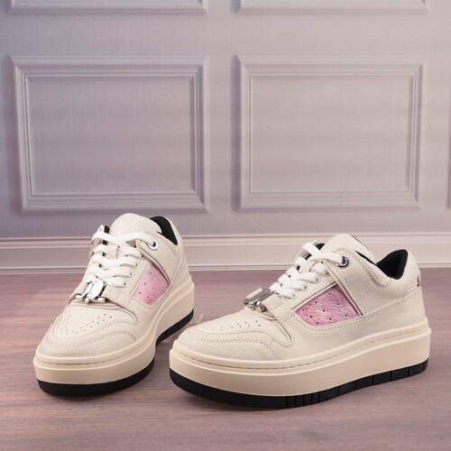 牛皮面羊皮垫圆头厚底老爹鞋板鞋