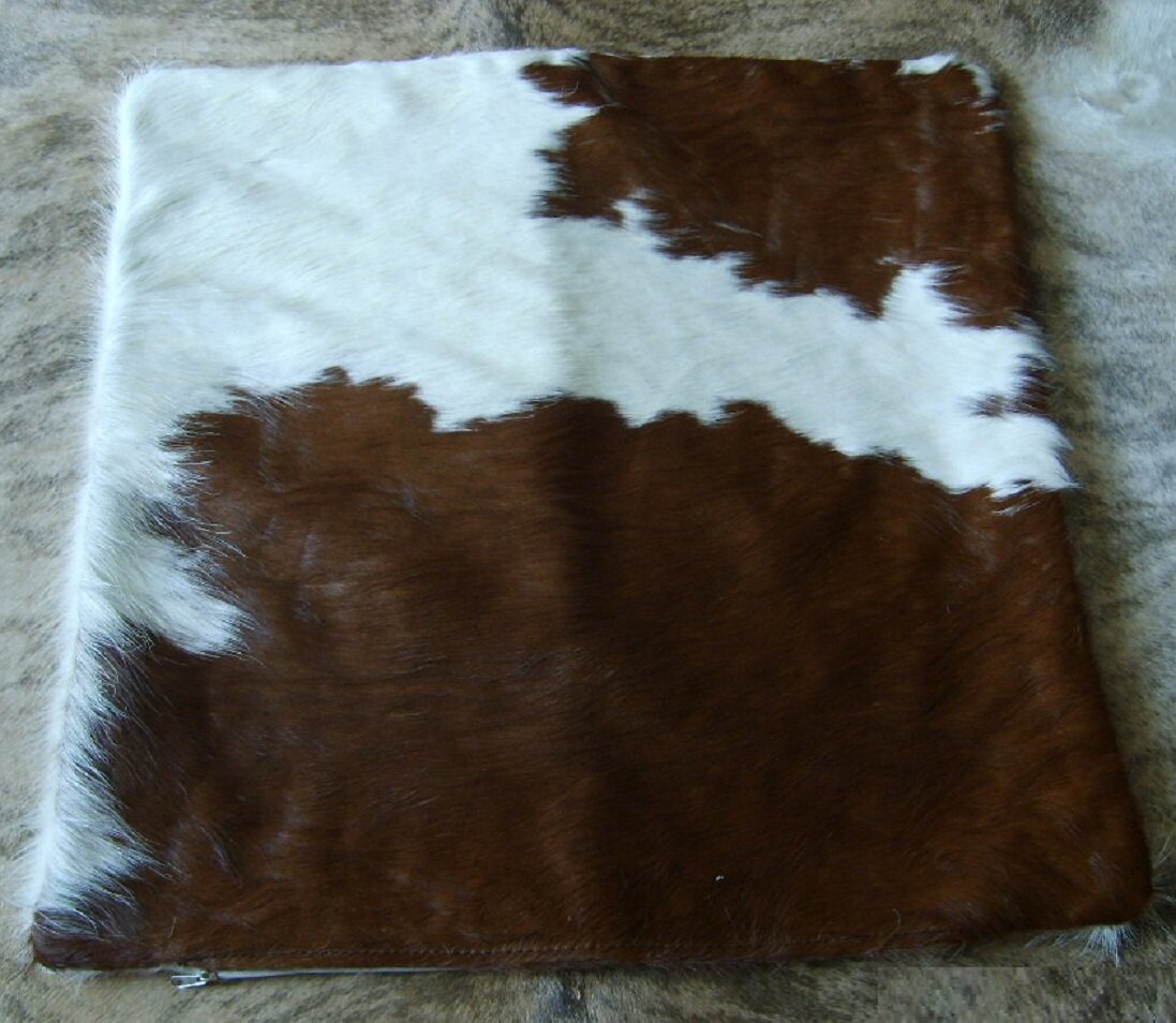 定制整张奶牛皮靠垫抱枕真皮毛沙发靠背汽车坐垫50*50CM不含芯
