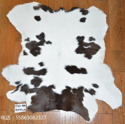 整张奶牛皮地毯地垫  胎牛皮毛一体H55欧式别墅真皮工艺软包装饰