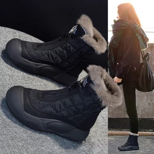 皮毛一体雪地靴女2025年冬季新款