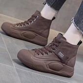 高腰鞋 厚底高帮鞋 子 休闲运动鞋 春秋款 女真皮2025年爆款 今年流行