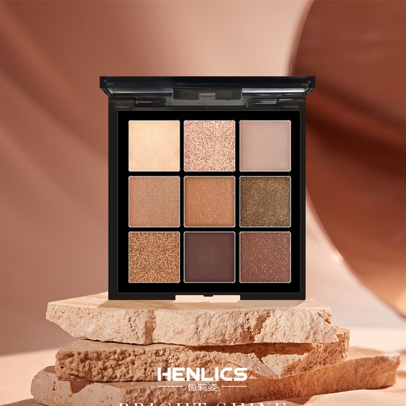 HENLICS天鹅绒璀璨闪耀九色眼影盘哑光质感百搭大地色日常妆