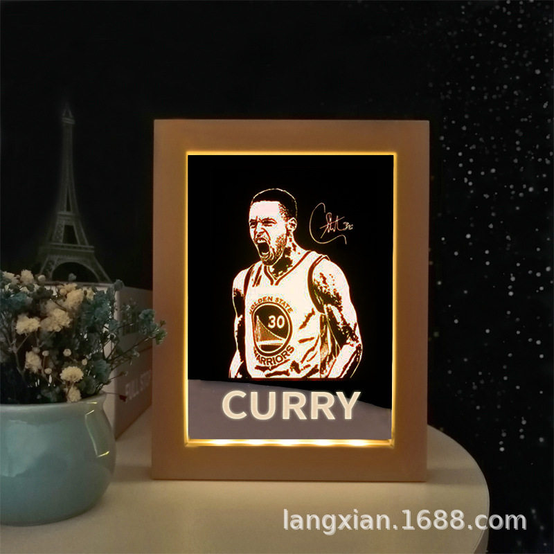 科比哈登库里罗斯篮球NBA相框创意/设计灯