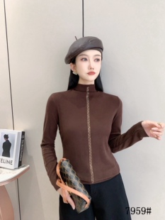 尚品秀女士秋冬新品双面羊绒保暖打底衫