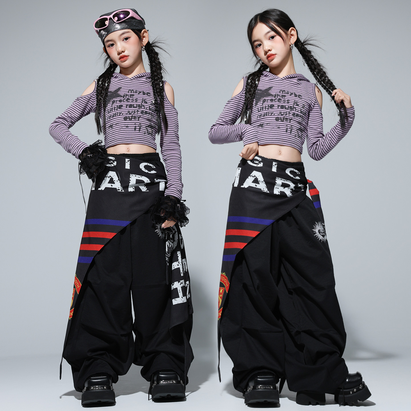爵士舞女童服装小学生街舞儿童套装舞蹈演出服潮服jazz嘻哈表演服