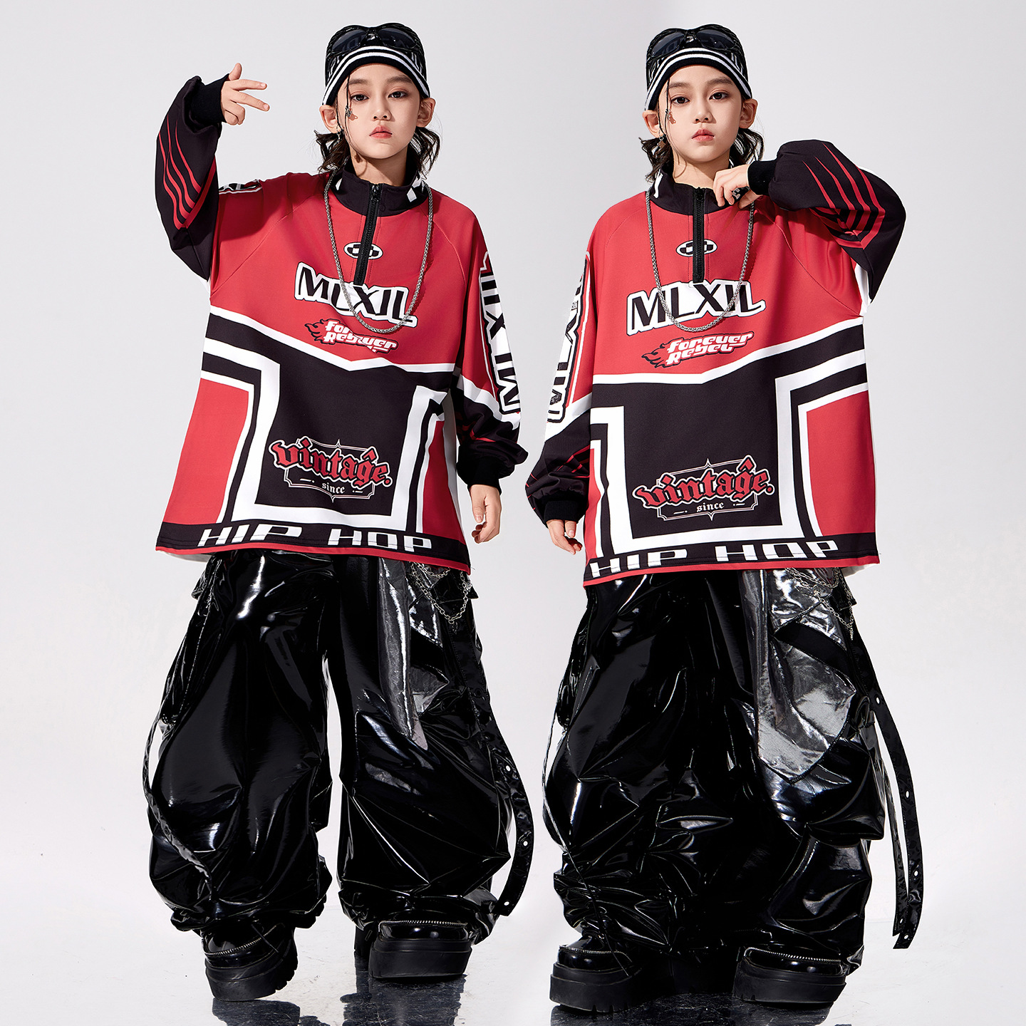 儿童街舞潮服男童嘻哈hiphop炸街演出服少儿酷帅架子鼓元旦表演服