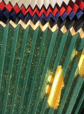 宣纸超薄洒真金贴金银杏叶文玩折扇扇面黑色靛蓝灰色墨绿紫色淡兰