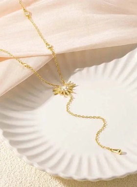 LATS Fashion Gold Color Y-Shaped Pendant Necklaces for Wome