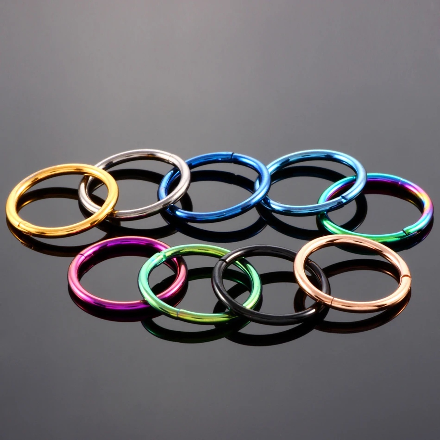 1PC G23 Titanium Hinged Segment Nose Ring 16g&14g Nipple Cl