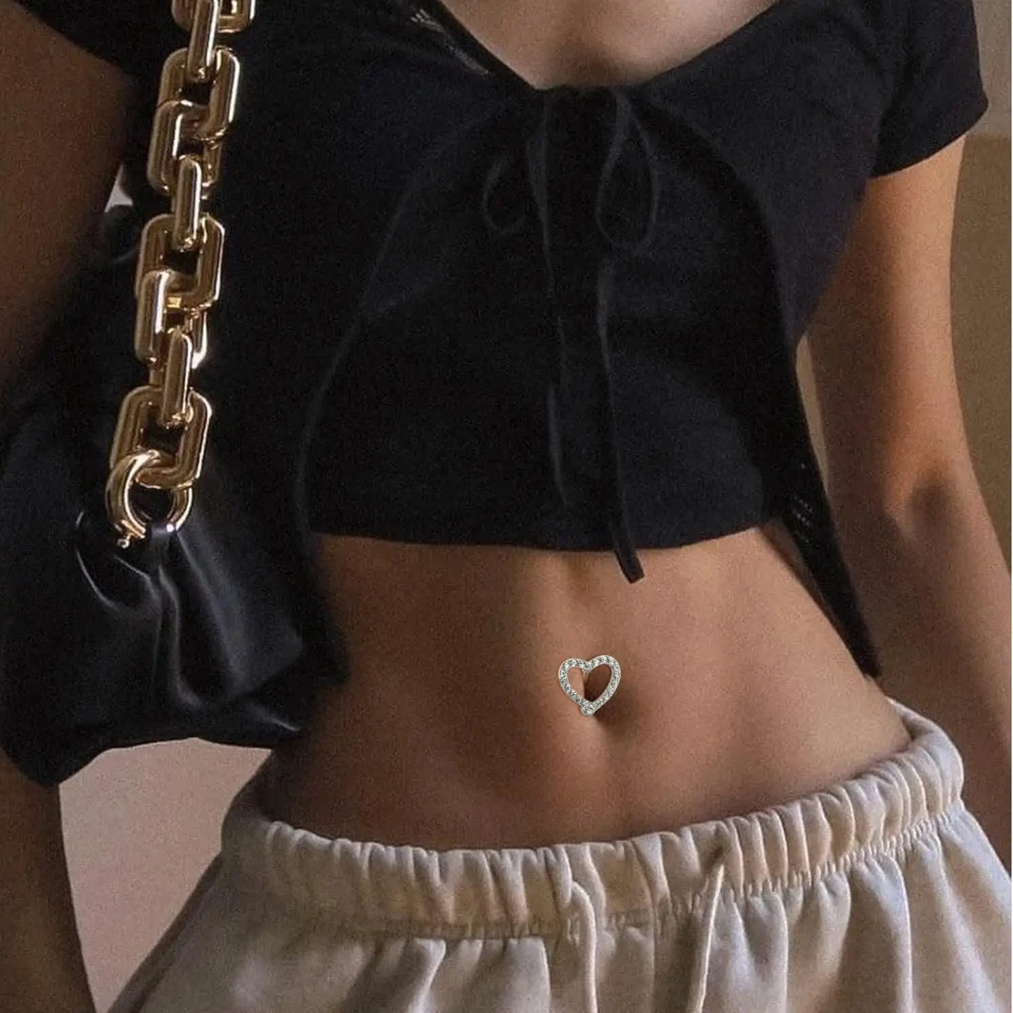 Florideco Surgical Steel Belly Button Rings for Women 14G B
