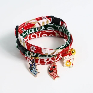 Pendant Lucky Cat Adjustable Japanese Bell Collar Neckl Koi