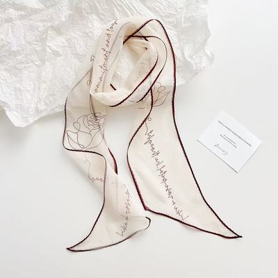 映画故事乔其纱10*150cm真丝长巾100%桑蚕丝上海休闲百搭丝巾领巾