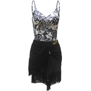 CONNY拉丁舞分体套装舞蹈练功服流苏半身裙吊带上衣比赛演出服女