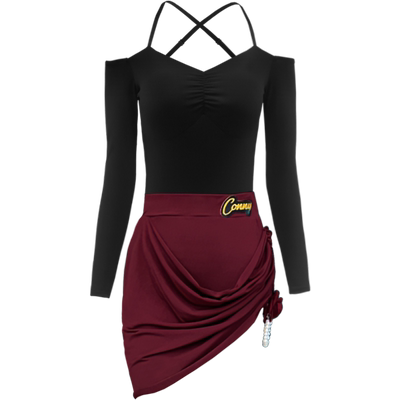 康尼拉丁舞服女分体套装长袖