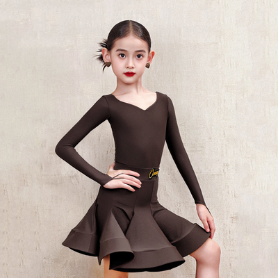 CONNY康尼拉丁舞比赛服女儿童专业规定赛服鱼骨裙长袖跳舞蹈演出