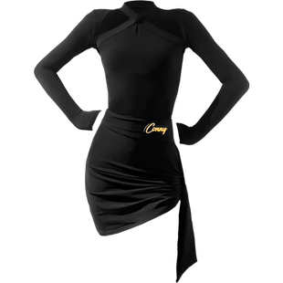 CONNY新款拉丁舞服女跳舞蹈集训练功服半身裙上衣表演出套装长袖