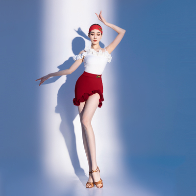 康尼新款拉丁舞服女士日常舞蹈练功服吊带上衣半身裙演出表演套装