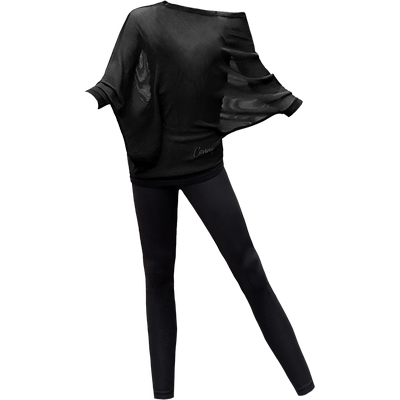 CONNY网纱罩衫紧身九分裤