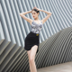 CONNY夏季 舞蹈练功服吊带开叉半身裙艺考级成年女 拉丁舞练习套装