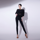 跳舞网纱罩衫 子高腰紧身打底裤 上衣 女士练功裤 CONNY拉丁舞蹈服装