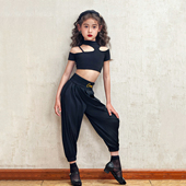 儿童国标摩登宽松九分裤 CONNY拉丁舞服下装 女日常跳舞蹈训练功裤