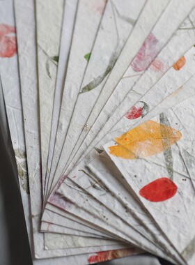 手工东巴纸特种手帐素材纸junk journal艺术肌理轻复古厚花瓣叶纸