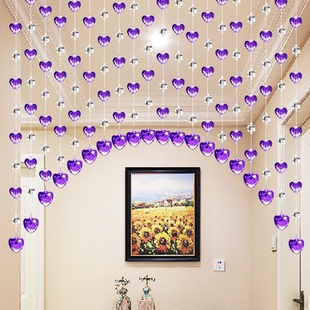 水晶珠帘客厅隔断帘卧室门帘房间走廊玄关过道幼儿园装 饰帘免打孔