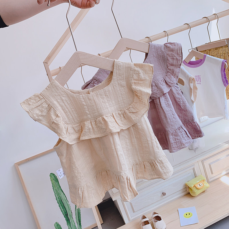 女宝宝衬衣娃娃衫2019夏装新款韩版洋气上衣女童百搭无袖打底衫潮|msdalam kategori Kanak-kanak/Bayi/Keluarga dipasang, shirt - dari Buy2taobao.com untuk memberikan perkhidmatan ejen Taobao profesional membeli