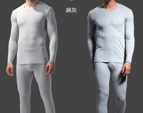纯棉保暖内男士薄款商务V领圆领弹力内衣男春秋打底套装秋衣秋裤