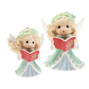 Precious Moments水滴娃娃圣诞节圣诞礼物唱诗歌天使陶瓷摆件挂饰