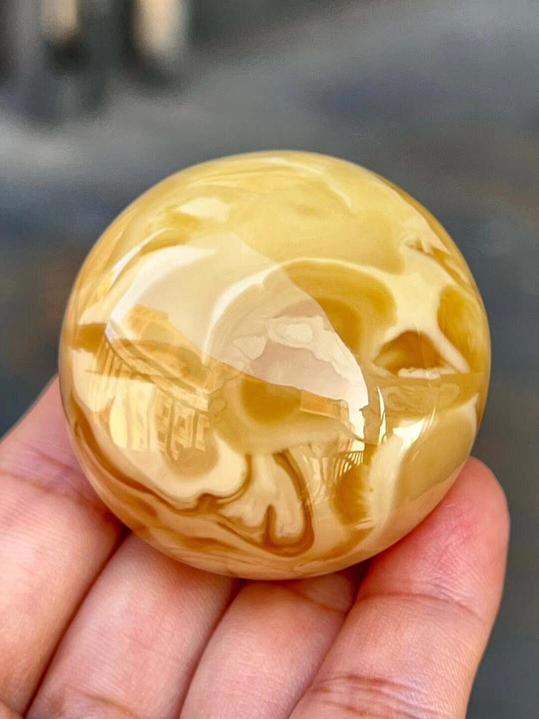 29克妖花蜡圆饼吊坠 蜡质浓稠饱满圆润花纹妖孽妩媚