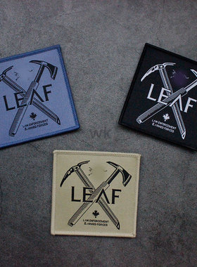 LEAF元素士气章军鸟冲锋衣织唛魔术贴复刻臂章方形战术士气章