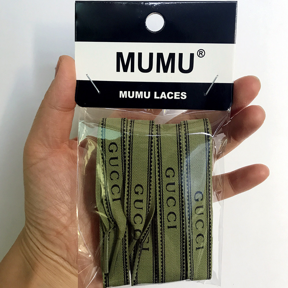 匡威gucci适用1970s帆布鞋联名丝带鞋带字母logo酷奇包装绳绿黑色