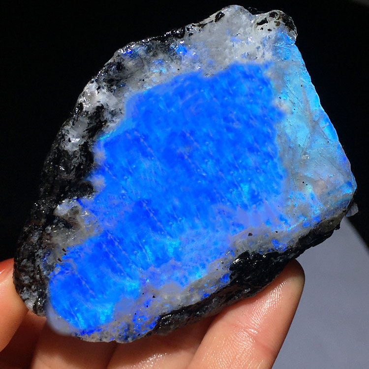 斯里兰卡天然蓝月光石原石雕刻料彩光蓝光大块矿物标本装饰品摆件