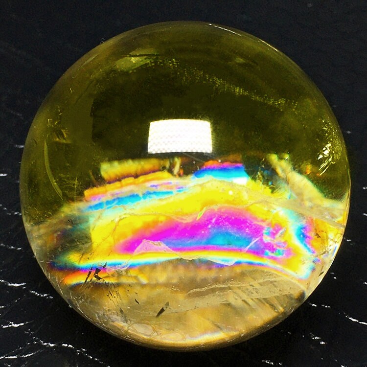 天然黄水晶球原石打磨大球