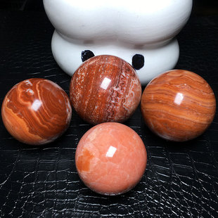 新品天然红纹石球五花肉纹红色蔷薇霞石原石打磨家居办公桌面摆件
