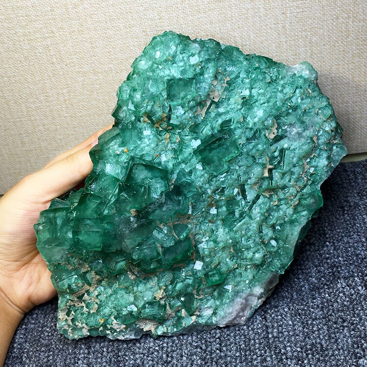 绿萤石标本天然矿物晶体摆件