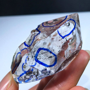 天然闪灵钻水胆黑流沙骨干双尖彩虹原石标本吊坠装饰品装饰品摆件