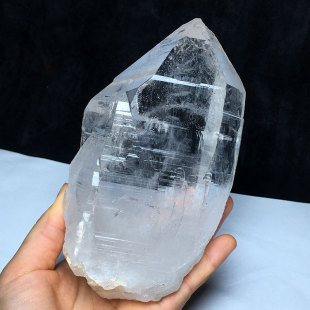 喜马拉雅天然白水晶原石超大块原矿雕刻毛料手链消磁桌面造景摆件