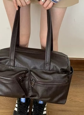 旅行包大容量ins韩国jayjay同款男女通勤口袋追星购物托特单肩包