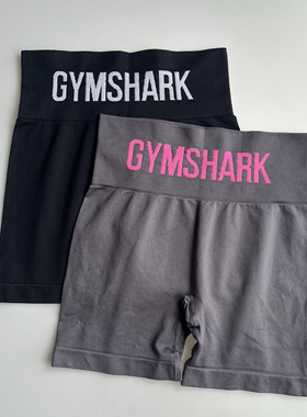 Gymshark 鲨鱼高腰收腹提臀健身短裤女弹力紧身运动织带三分热裤