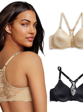 美国代购Maidenform媚登峰美背提花蕾丝工字背性感前扣文胸罩内衣