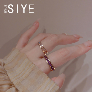 【SIYUE】高级感超闪不掉色碎钻戒指小众轻奢时尚个性食指戒女