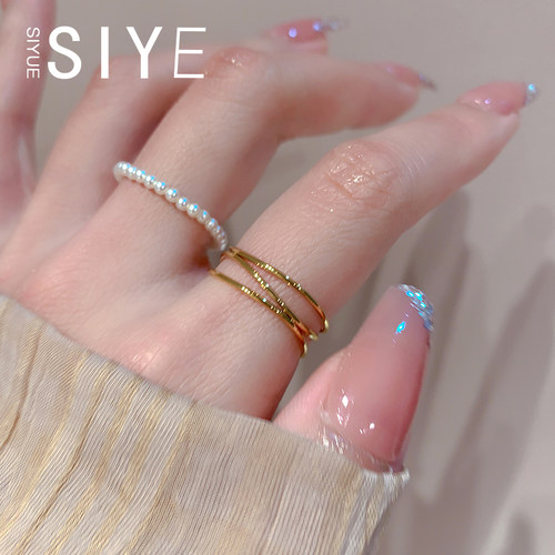 2024年新款多层线条钛钢指环小众