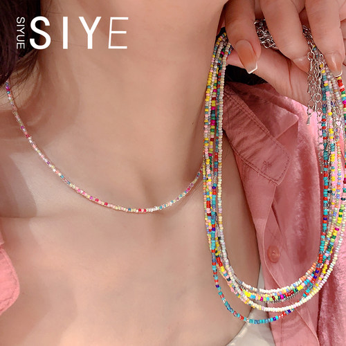 手工串珠复古项链树脂女无