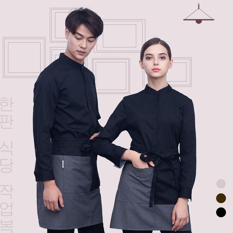 热卖韩版咖啡餐厅服务生工作服图片