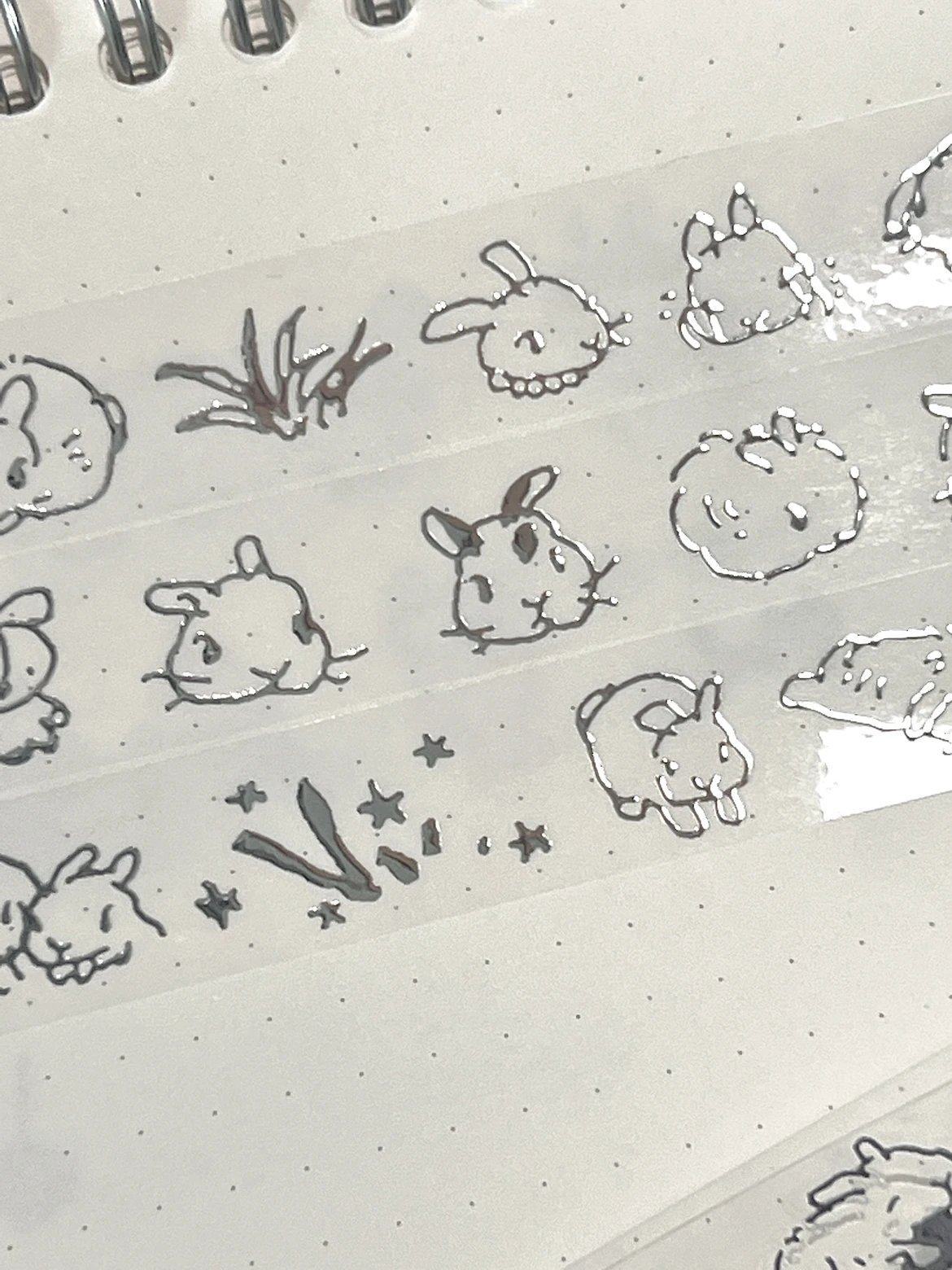 【分装】jotta core基础百搭烫银胶带兔子pet1手帐胶带装饰素材,文具电教/文化用品/商务用品,和纸胶带,淘宝优惠券,粉丝福利购,淘宝优惠卷