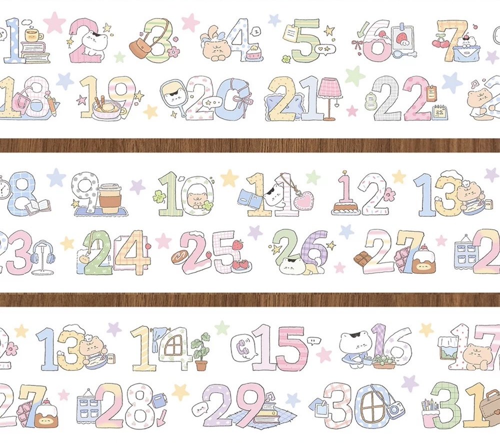 【分装】Hellocat数字日付合成纸胶带日期贴纸卷手帐素材可爱卡通,文具电教/文化用品/商务用品,和纸胶带,淘宝优惠券,粉丝福利购,淘宝优惠卷
