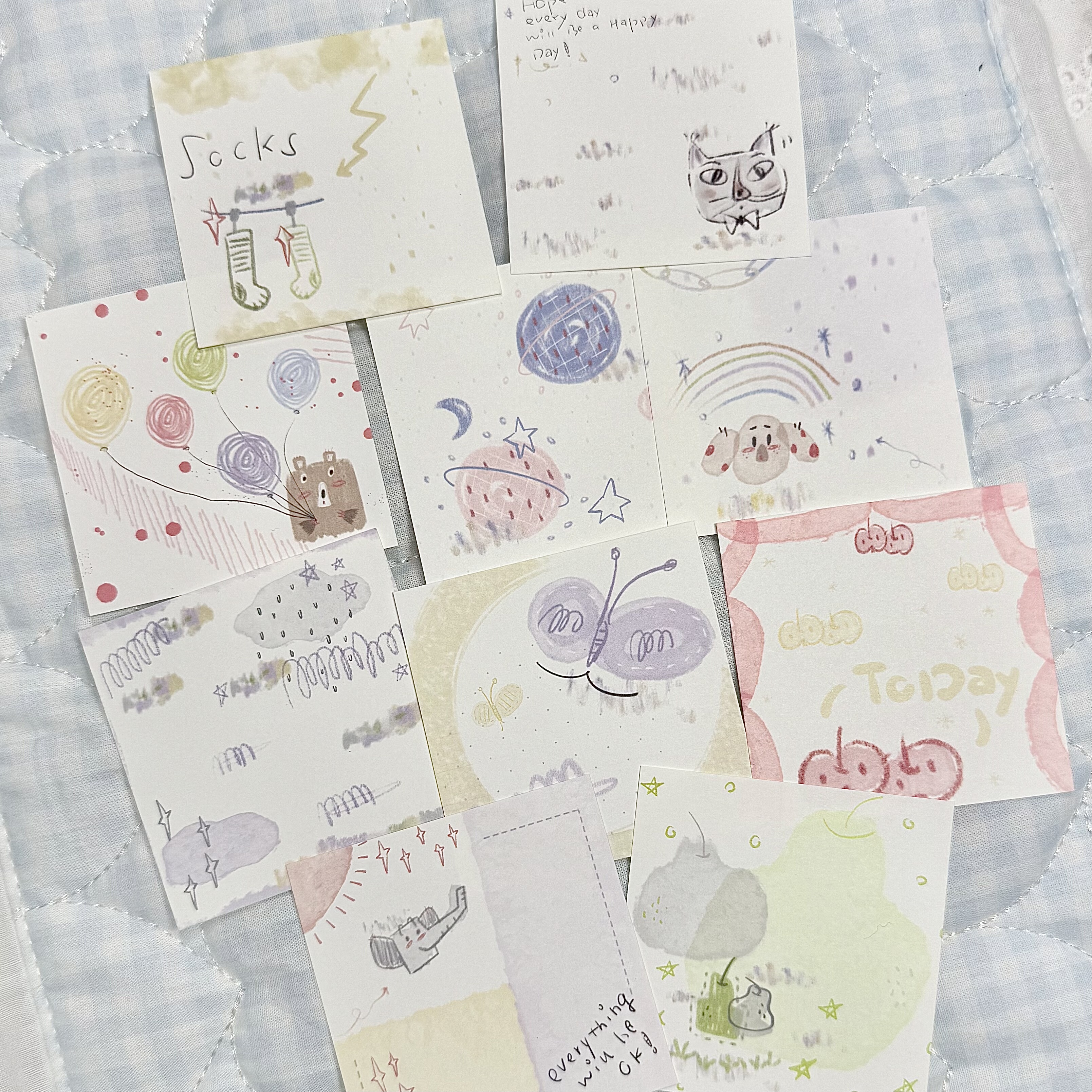 【分装】EchoLab小涂鸦方形便签纸6×6可爱手绘手帐素材拼贴手账,文具电教/文化用品/商务用品,便签本/便条纸/N次贴,淘宝优惠券,粉丝福利购,淘宝优惠卷